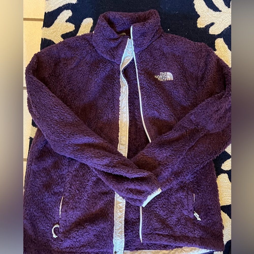 The North Face fuzzy jacket.